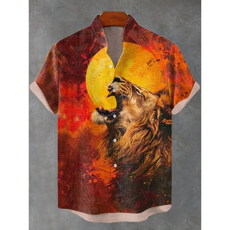 חולצת כפתורים לגברים מקסימה עם שרוול קצר, קלת משקל ונושמת לקיץ, נוחה ומרגיעה, מתאימה לשימוש בחוץ