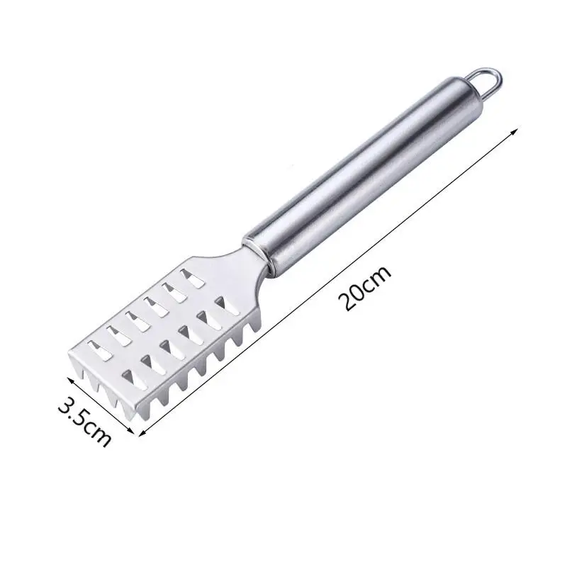 Fish Scale Scraper 1PC Durable Stainless Steel Fish Scale Remover Scraper Cleaner Scaler Kitchenware Peelers Steel Fish Scales Brush Kitchen Tools