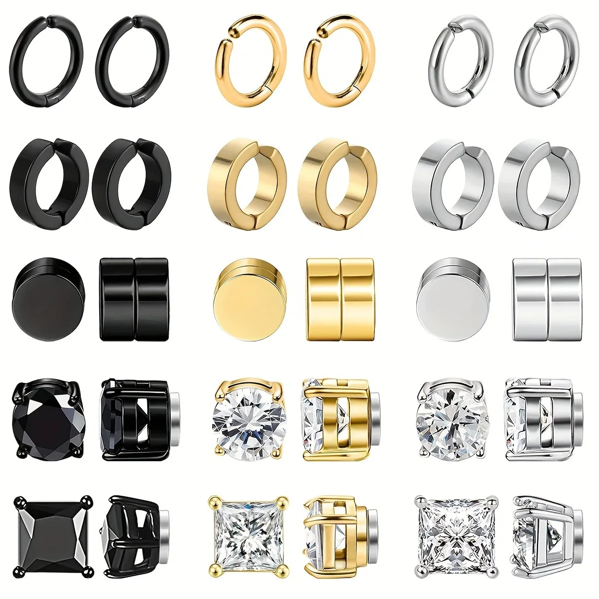Stud Earrings 5-Pack for Men stud earrings ear accessories