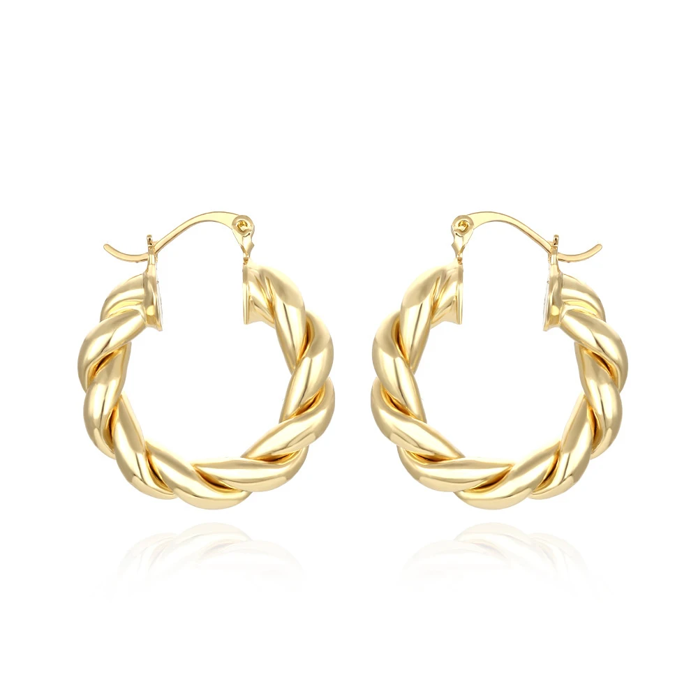 

2023 Korean Style Fashion New Simple Temperament Circle Twist Earrings Versatile Earring Women's Jewelry