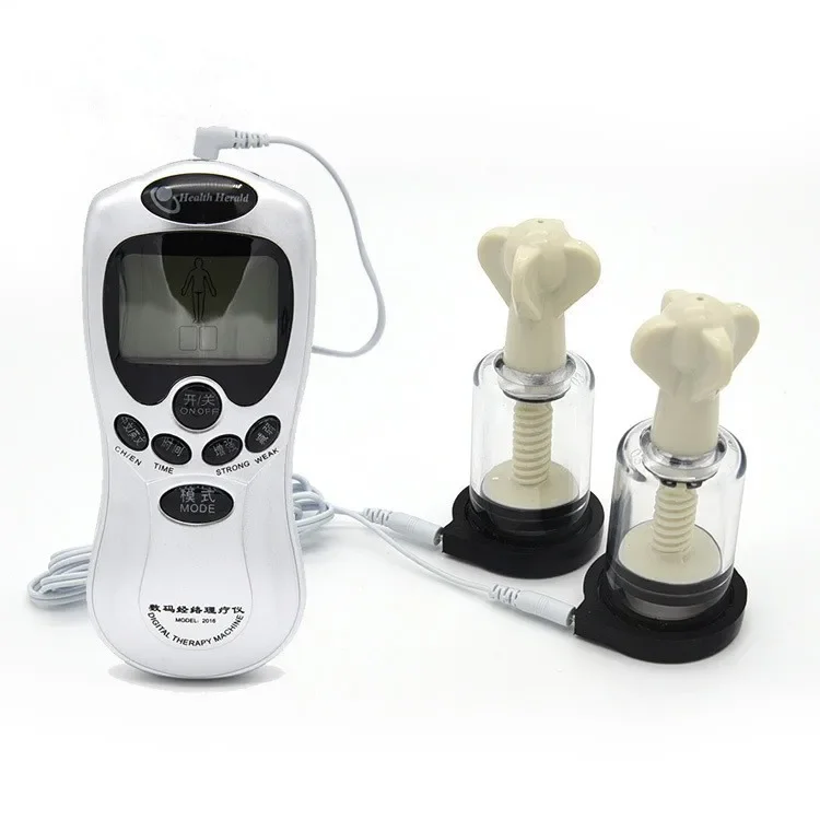Electric Shock Kit Nipple Vacuum Sucker Pumps Breast Booster Stimulator Massage Physiotherapy Products electro sex toys electric sex toys Adult Sex Toys For Women