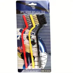 Premium 7 - Inch Stainless Steel Brass Cleaning Brush Set - 3 - Piece Rust Remover & Polishing Tool Kit (Ordinary 3pcs)