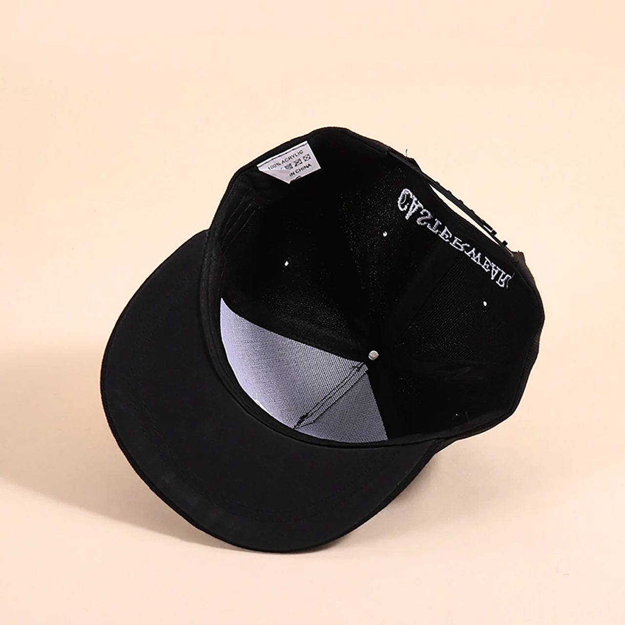 Children's Embroidered Snapback Cap - Flat Brim Solid Color Sun Hat