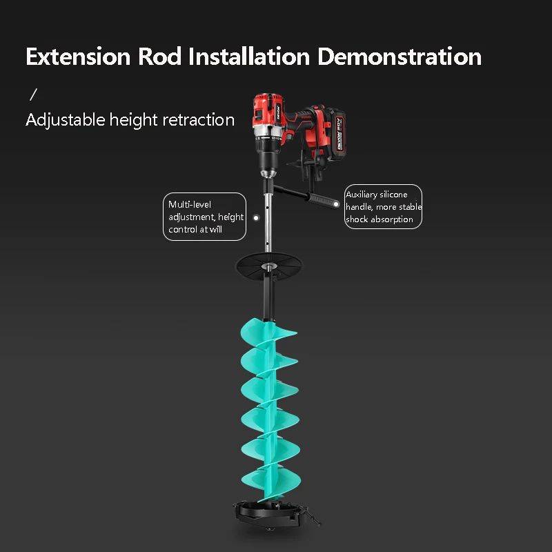 Electric Ice Auger Ice Auger for Fishing Electric Nylon Corless with Positioning Drill for Enthusiasts Nylon Corless Ice Auger 3
