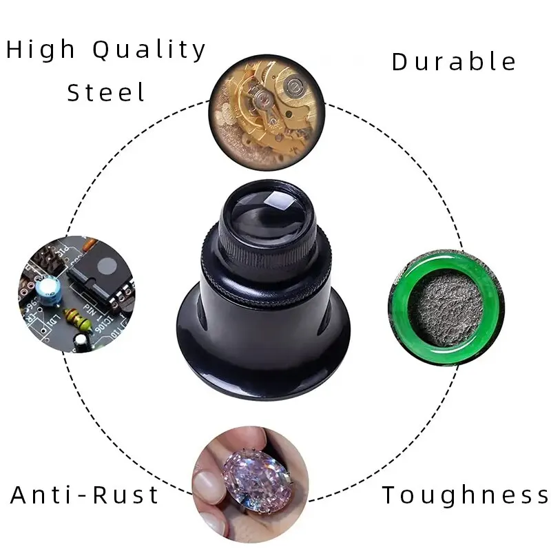 4PCS Watch Repair Tool Set with 5x-20x Magnifying Glass Goggles for Professional Watchmaking and Precision Repairing