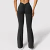 Fashion Micro Horn Leggings Women V-back Waist Sports Pants High Waist Push Up Butt Gym Pants Solid Slim Casual Leggings 3
