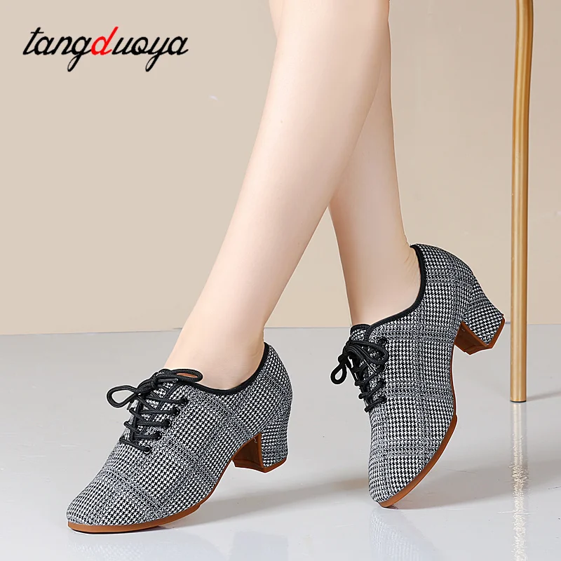 

New Women Tango/Latin Dance Shoes Closed Toe Social Dance Shoes Modern Salsa Dancing Shoes Girls Ladies 3/5cm Heels