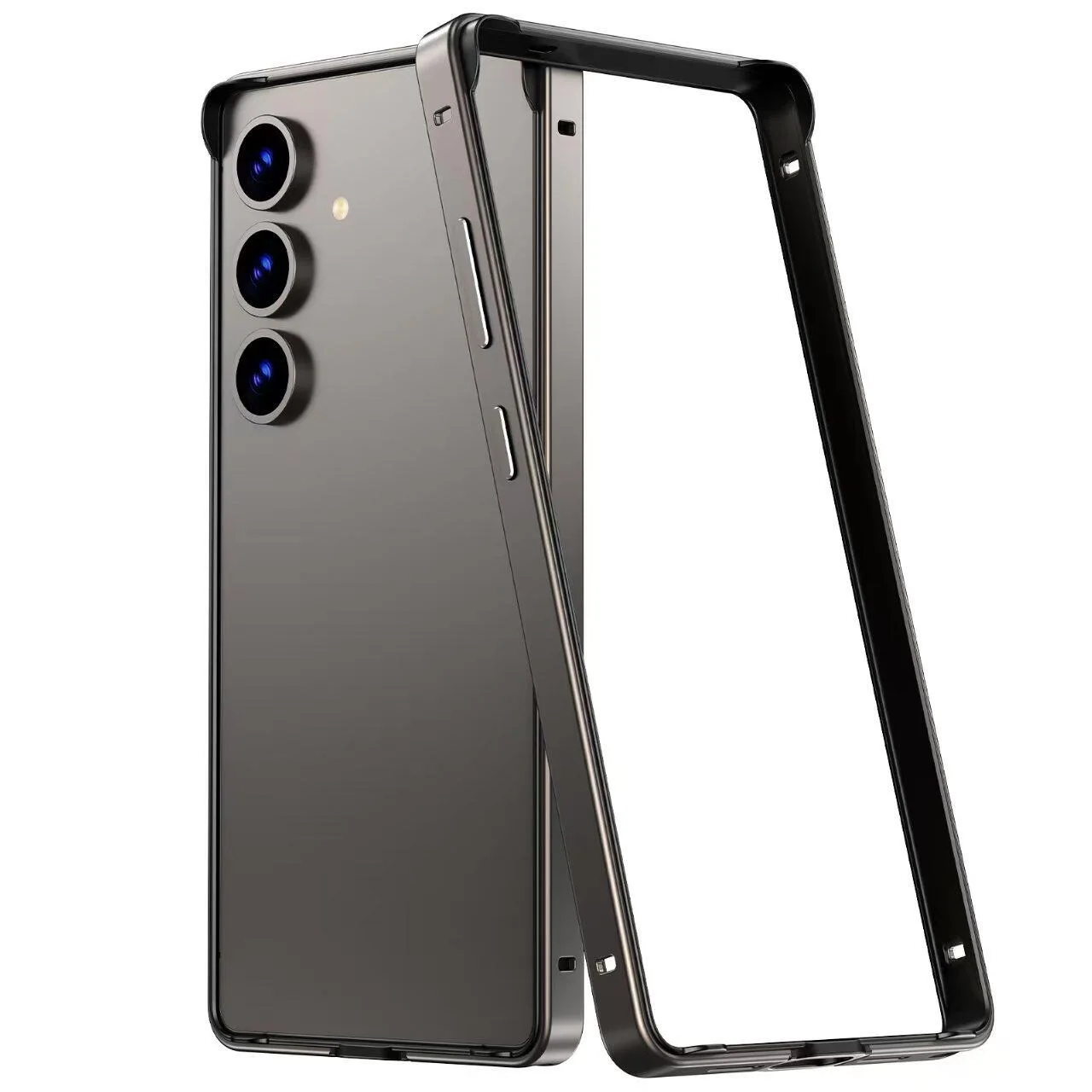 Hybrid Silicone Frame Aluminum Metal Case with TPU Soft Inner and Hard Phone Bumper