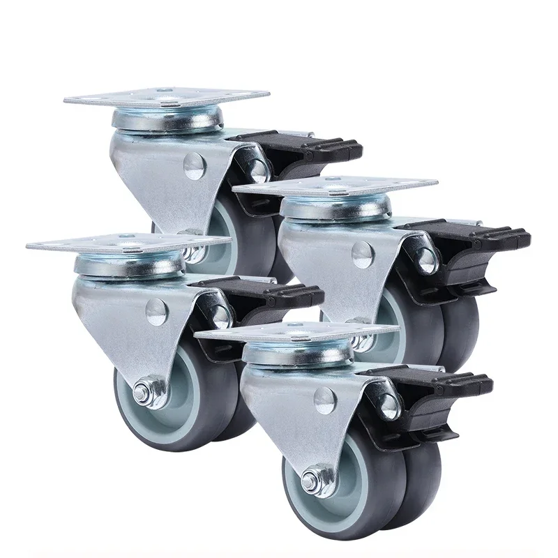 plataforma rolo de borracha macia moveis pesados giratorios 2 polegadas 4pcs 01