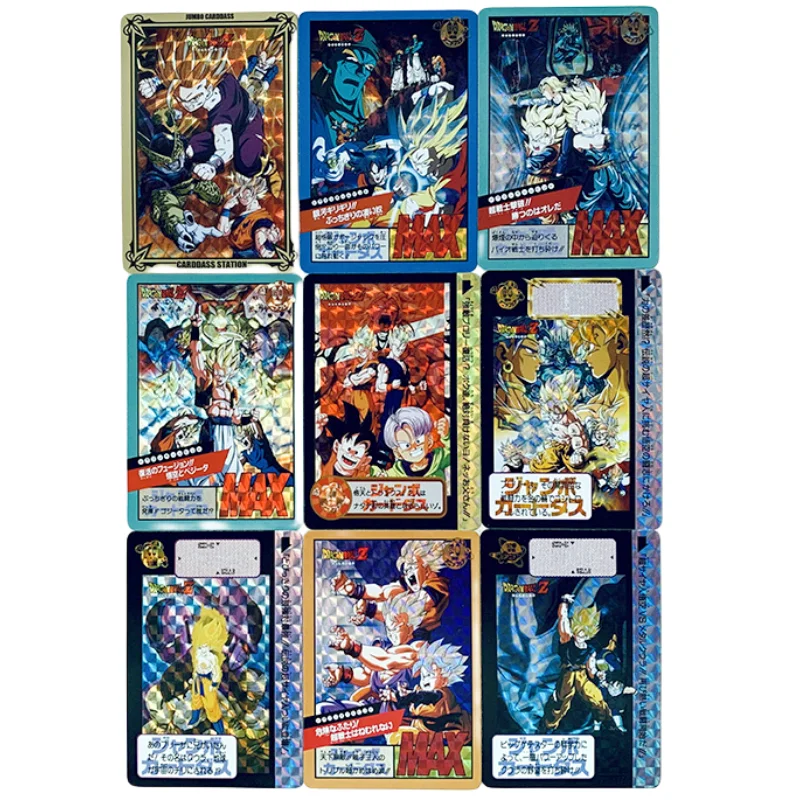 

9Pcs/Set ACG DRAGON BALL Cards Son Goku Gohan Vegeta Cell Piccolo Torankusu Anime Game Characters Grid Flash Cards DIY Toy Gift
