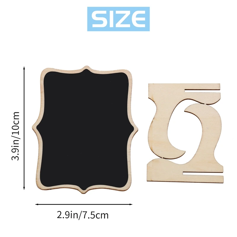 A85Q-Mini Chalkboard Signs, 20 Pack Framed Small Chalkboard Labels With Easel Stand, Wooden Blackboard For Table Numbers, Food S