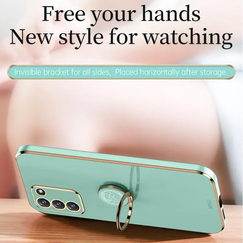 Elegant Plating Silicone Ring Holder Stand Phone Case