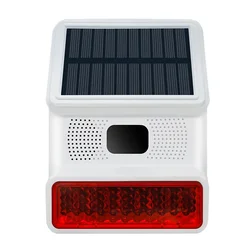 Wireless Solar - Powered Outdoor Alarm Siren with Sound and Light Alerts - 433MHz Security System Accessory (1pcs)