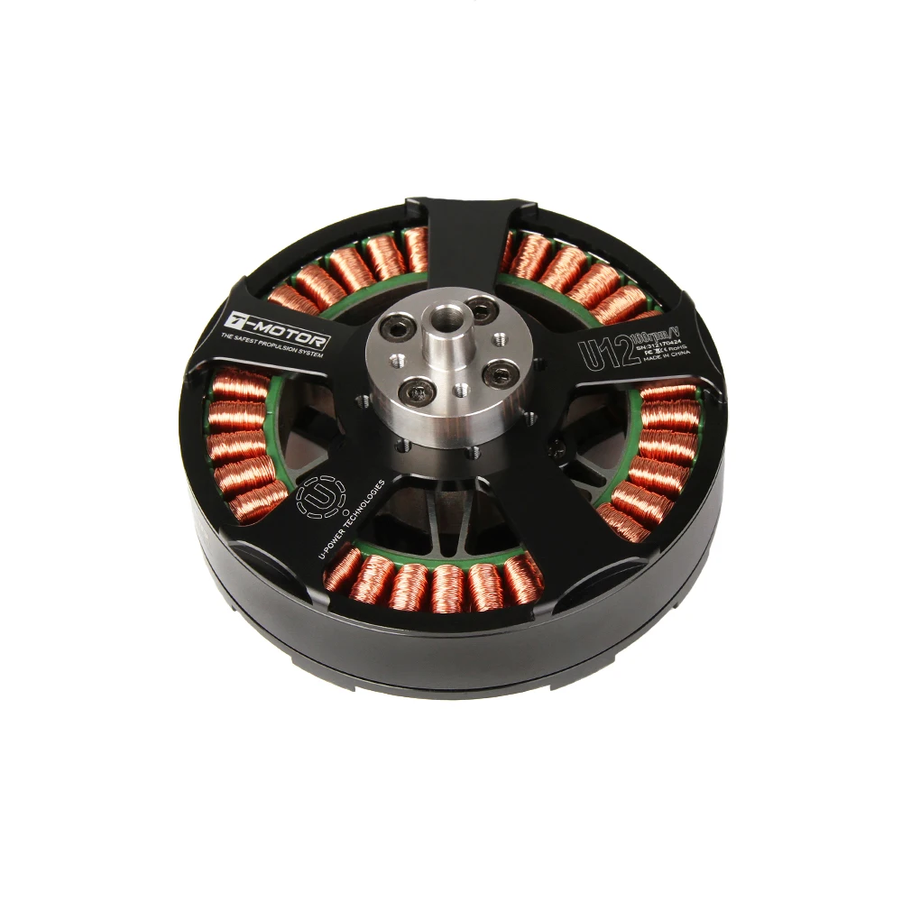 T-MOTOR 쿼드콥터용 브러시리스 모터, Bldc 전기 아웃러너, U12 90KV 100KV 고토크, 7Kg 최대 추력 10KW