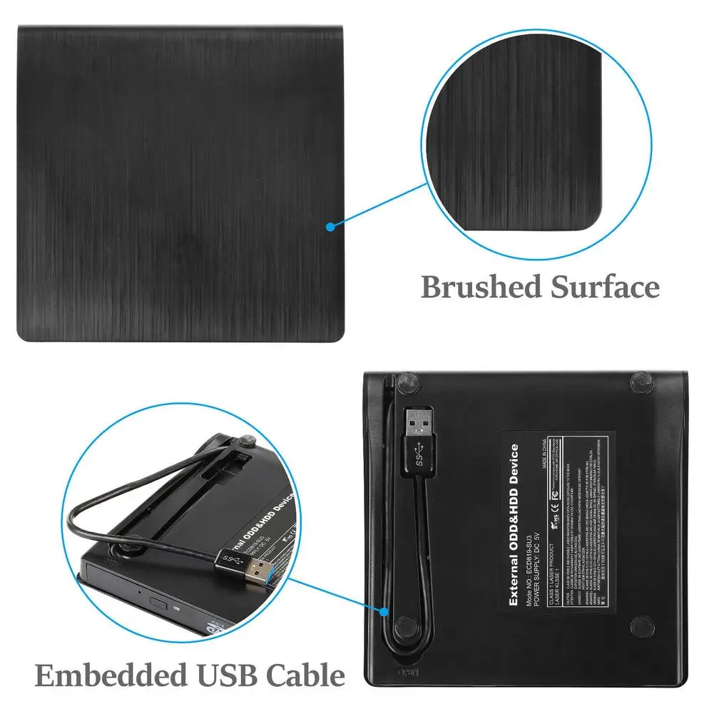 Portable USB 3.0 Slim External DVD RW CD Writer Drive Burner Reader Player Optical Drives For Laptop PC Dvd Burner 1pc portable dvd burner external dvd drive