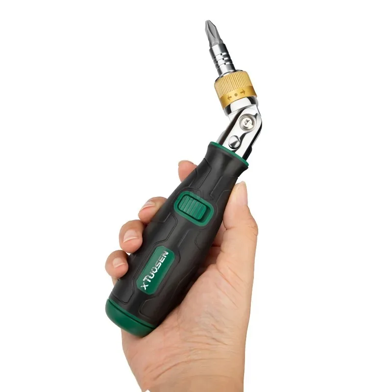 Multi-Angle Ergonomic Ratchet Screwdriver - 10-in-1 Portable Hand Tool
