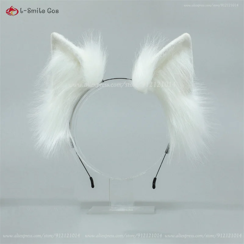 Tomoe Cosplay Perücke Silberweiß Unisex Anime Wig Hitzebeständig mit Ohren 17
