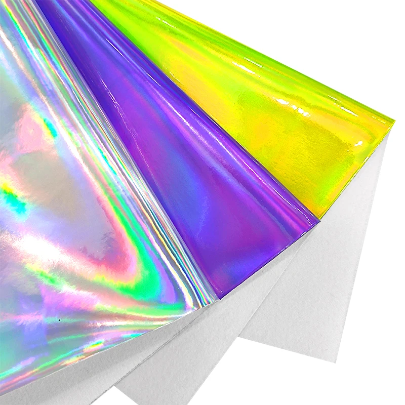 

Holographic Glossy faux Leather Fabric Sheet for Making hairbows Handbag Earring DIY Craft Sewing 46*135CM