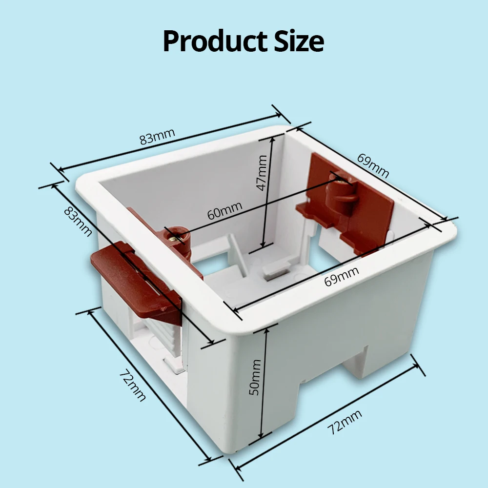 1 Gang Trockenen Futter Box Für Gipskarton Trockenbau Gipskarton 47mm Tiefe Wand Schalter 86 Typ BOX Steckdose embedded Kassette