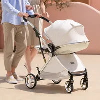 2025 nouvelle poussette de bébé légère haute vue poussette de bébé, pliable, siège bidirectionnel, avec moustiquaire poussette de bébé absorbant les chocs 3