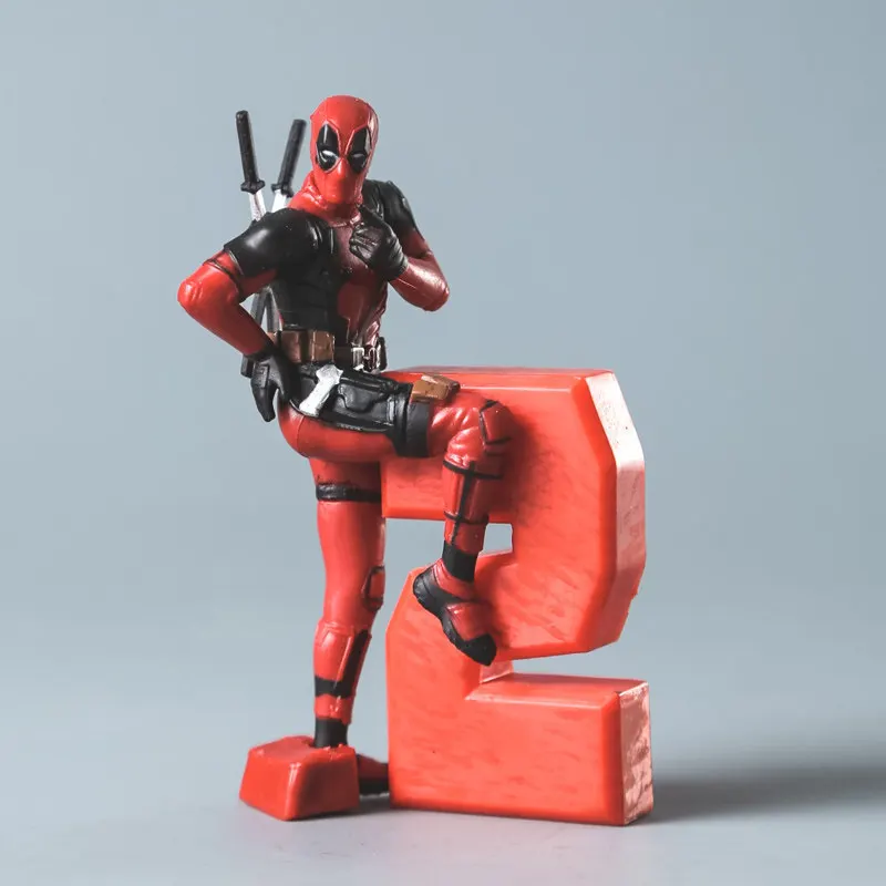 Car Ornament Marvel Cute Deadpool Action Figure Sitting Lying Anime Doll  Kid Toy