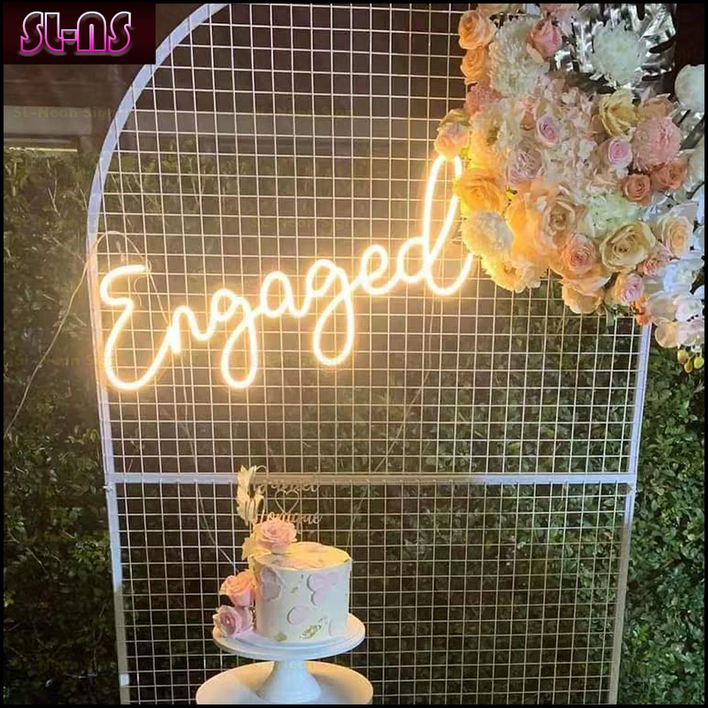 

Engagement Decor Engaged Neon Signs Wedding Sign Party Favor LED Neon Light Signage Bedroom Home Decor Gift Yard Garden Wall