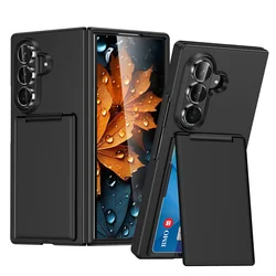 Luxury Flip Card Holder Wallet Phone Case - Shockproof Bumper PC Protection Cover - Galaxy Z Fold 8Ultra (Black)