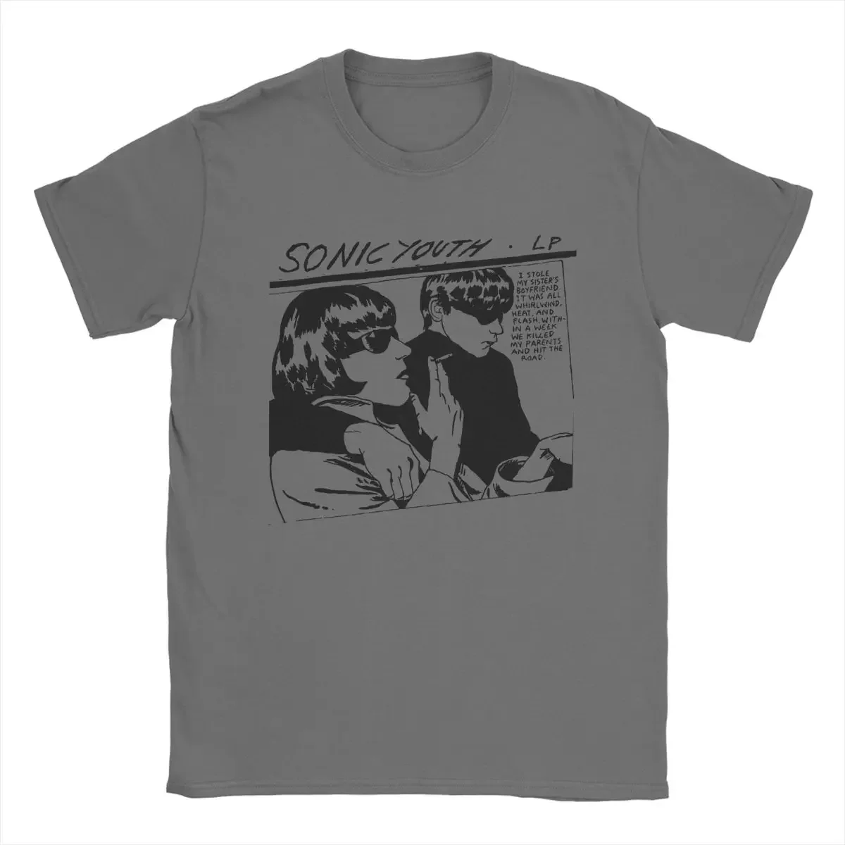 thumbnail image 1 of Camiseta de manga corta de algodón con diseño divertido de Sonic Youth para hombre, con diseño de pareja Y2K, ideal como regalo de cumpleaños, 1 of 5