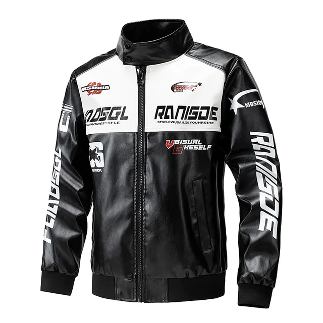 High Street Racing Motorcoss Jacket Men Motorbike Clothing Waterproof PU Leather Jacket 2024 Fashion Jackets Men Motorcycle Wear