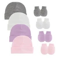 Newborn Birth Set Cotton Boy Girl Accessories Photography Props 3Pcs Set Baby Hat+Gloves+Foot Cover Anti Scratching Baby Stuff 3