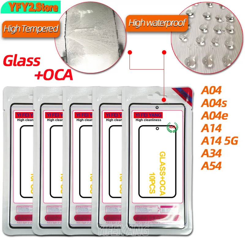 Lcd Display Replacement Smart Phone Glass Screen Replacement 10Pcs GLASS + OCA for Samsung Galaxy