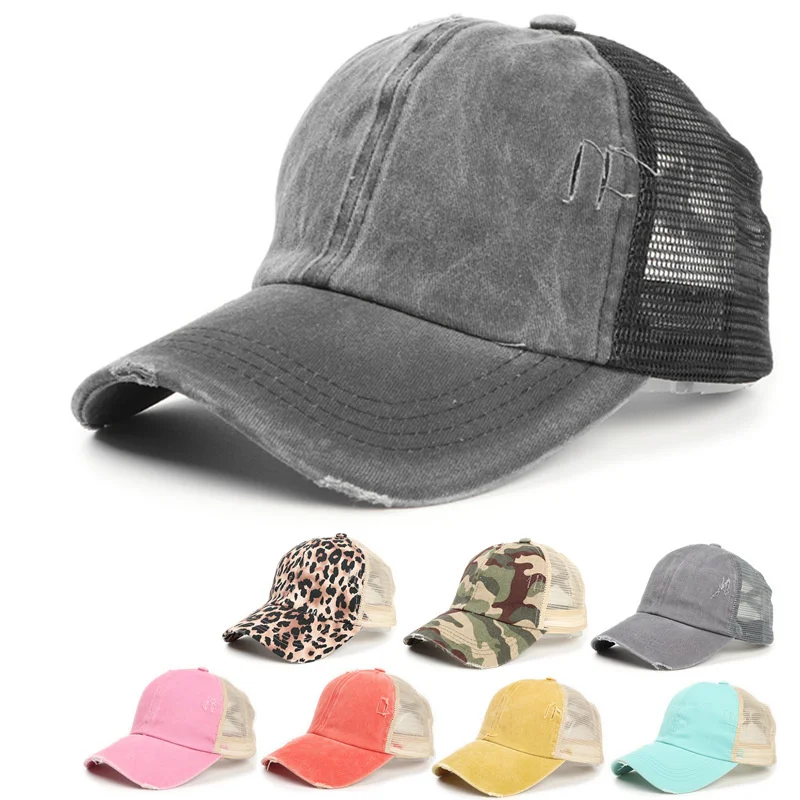 Womens Baseball Cap Ponytail Hole Ponytail Baseball Cap Summer Women