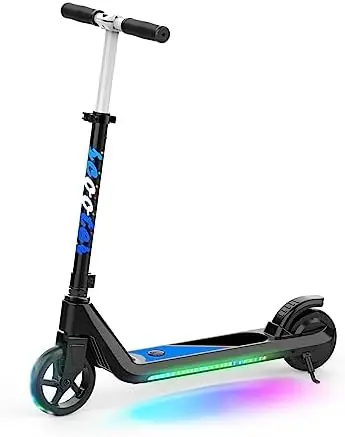 

Electric Scooter for Age of 6-10, Kick-Start Boost Scooter with Adjustable Speed and Height, Scooter with Flash Wheel & D