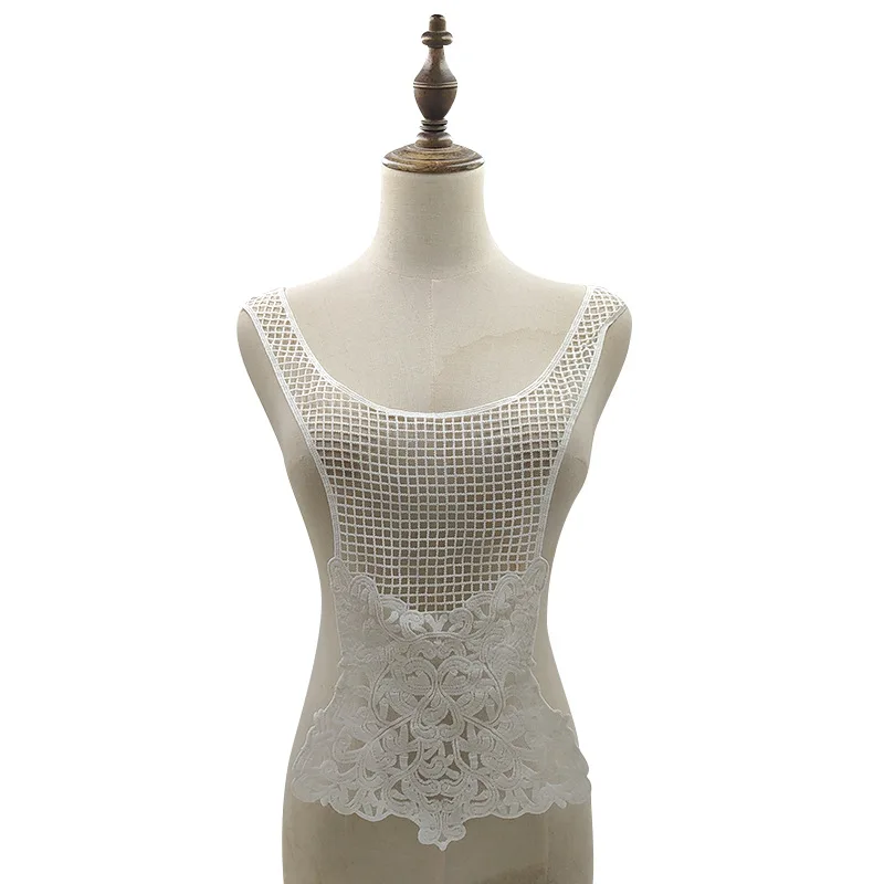 

Кружевная ткань с аппликацией, 10 шт., белый воротник с вырезом для ткани, одежда, Швейные аксессуары, бытовая техника