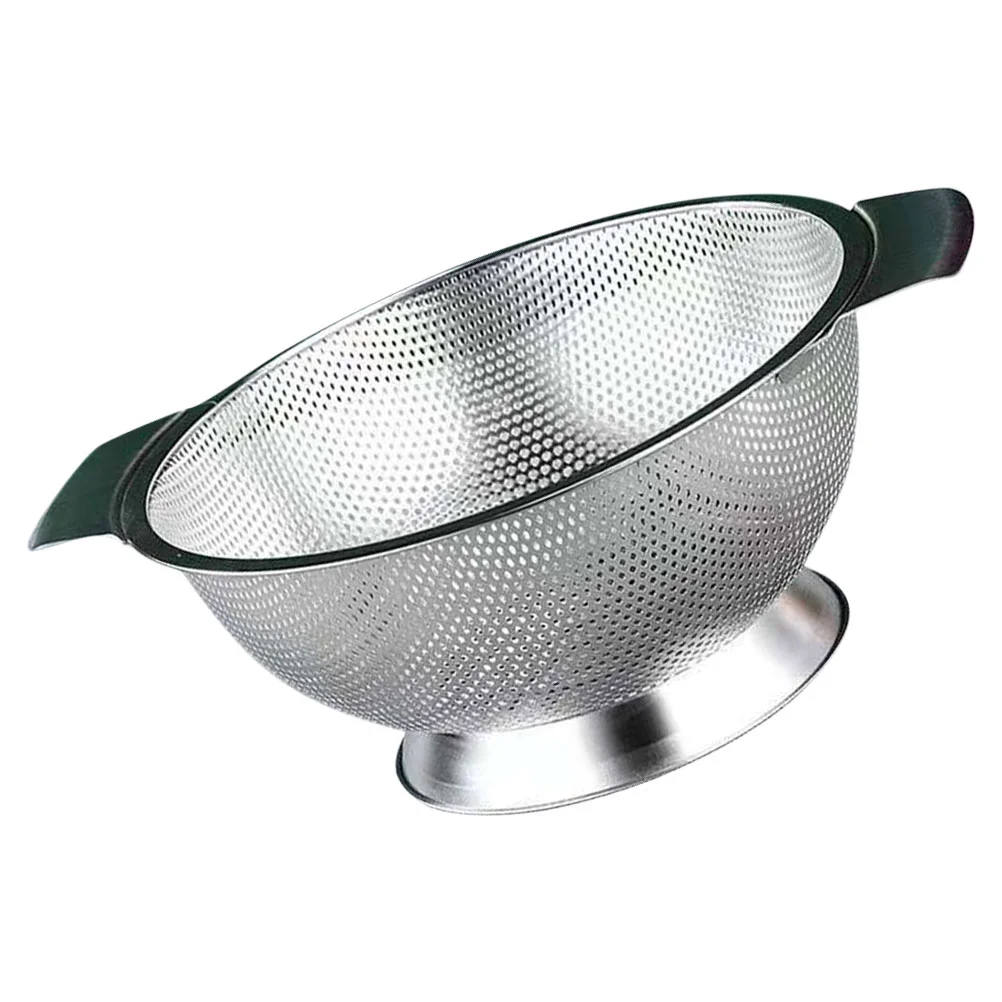 

Rice Basin Drain Basket Drainer Strainer Sink Thick Stainless Steel Bowl Large Mesh Washing