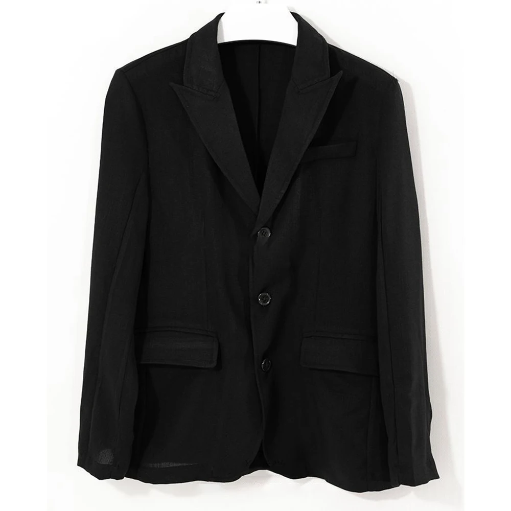 Summer Cool Lapel Collar Cool Single-layer Thin Section Men\'s Business Solid Color Simple Tops Small Suit Breathable Jacket Men