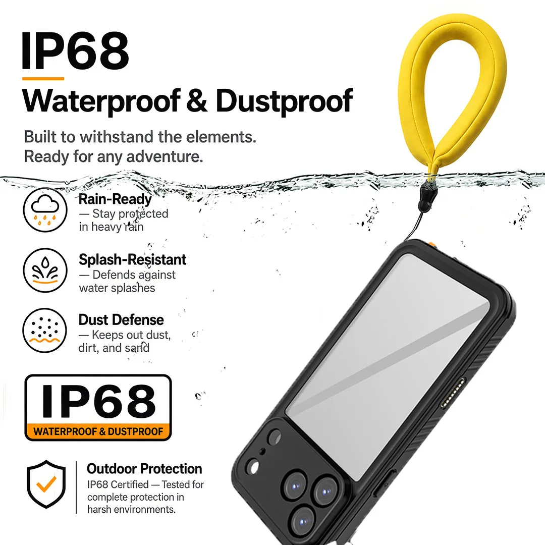 Outdoor Waterproof and Shockproof Protective Phone Case - 360° Full Body Dust Cover