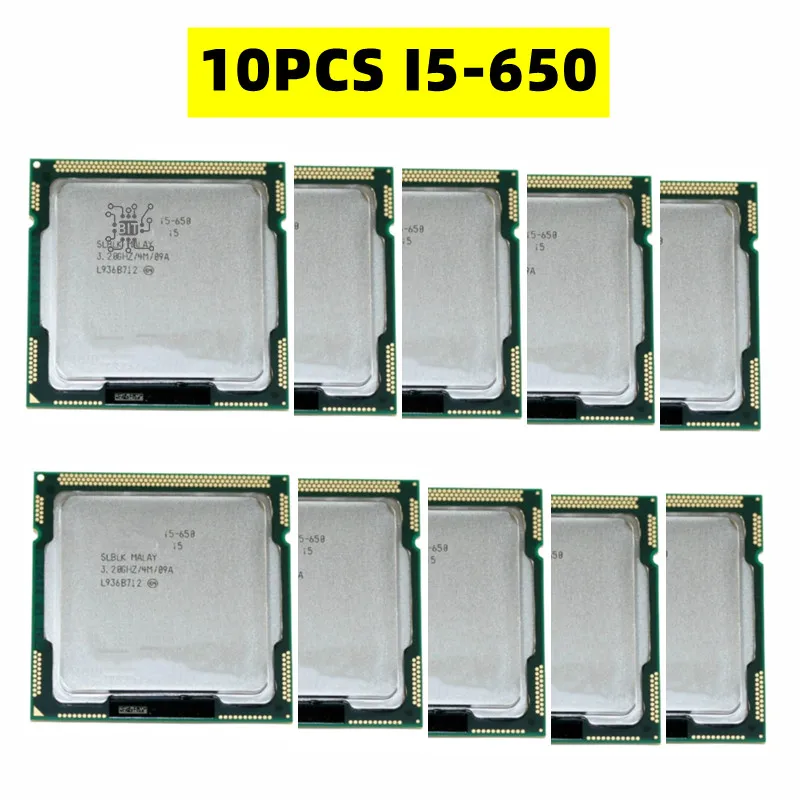 10 Pz Core I5 650 Processore 3.2Ghz Dual-Core 4Mb Cache Socket Lga 1156 32Nm 73W Cpu Desktop I5-650