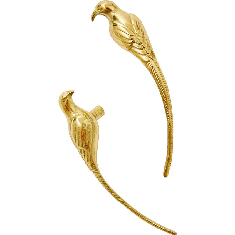 Pássaro de Latão Forma Gaveta Puxar Alça de Furo Único Esmalte de Vedação Maçaneta de Porta Animal Magpie Dresser Puxa Maçanetas de Porta