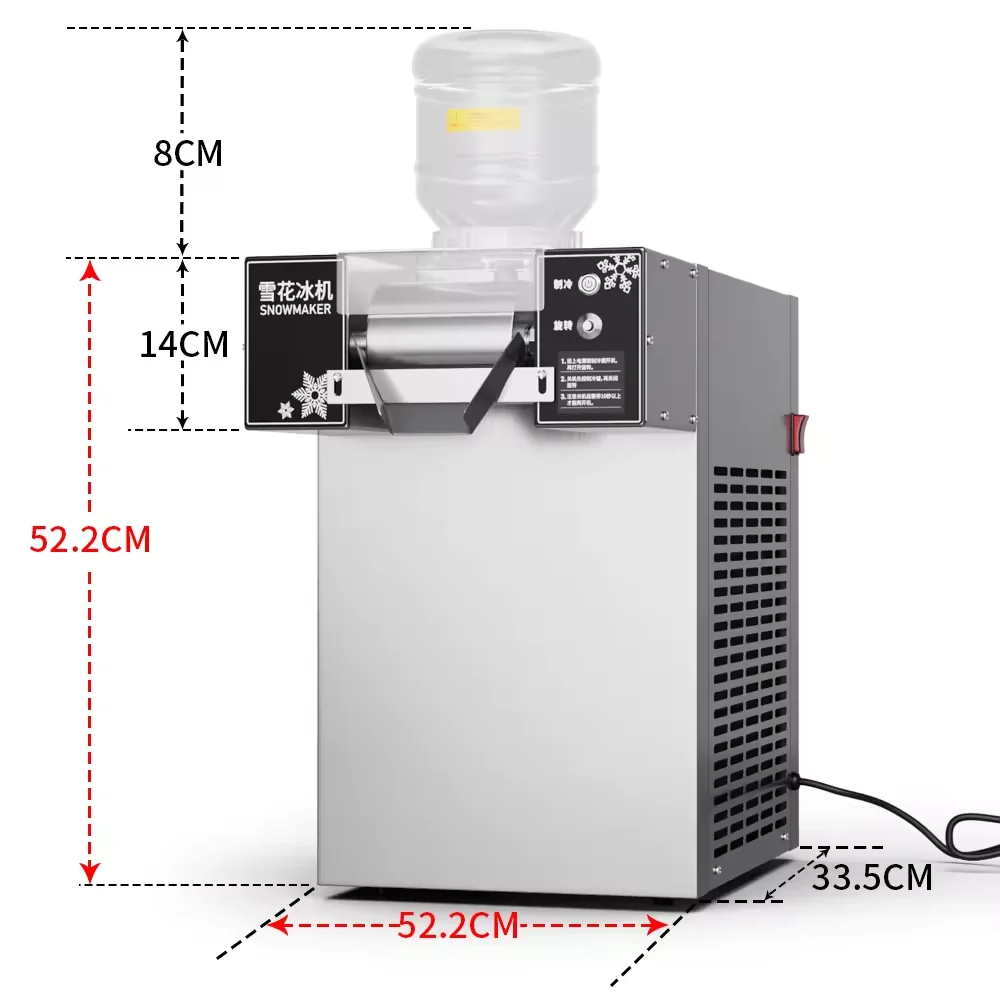 132 Lbs/24H Snowflake Ice Maker, Commercial Snowflake ice Machine Electric Tabletop Snowflake Crusher For Restaurant 5