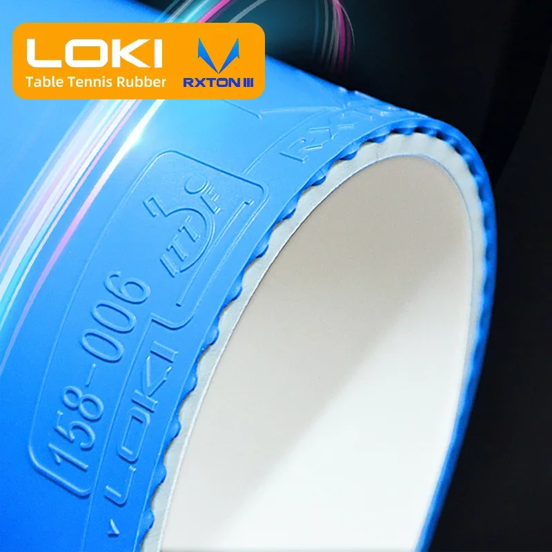 Description Picture 3 of itemOriginal LOKI RXTON 1&3 Blue Pink Table Tennis Rubber Pimples-in Tacky Ping Pong Rubber with Powerful Elastic Sponge