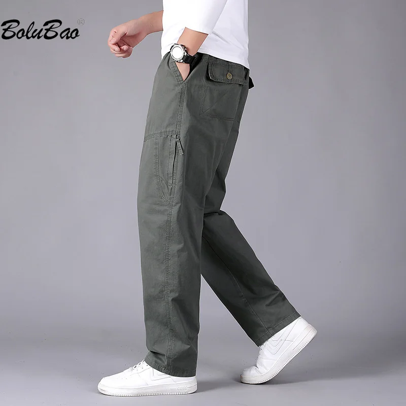 

BOLUBAO 2023 Men's Cargo Pants Pure Cotton Breathable Outdoor Overalls High-Quality Design Streetwear Trouser For Men