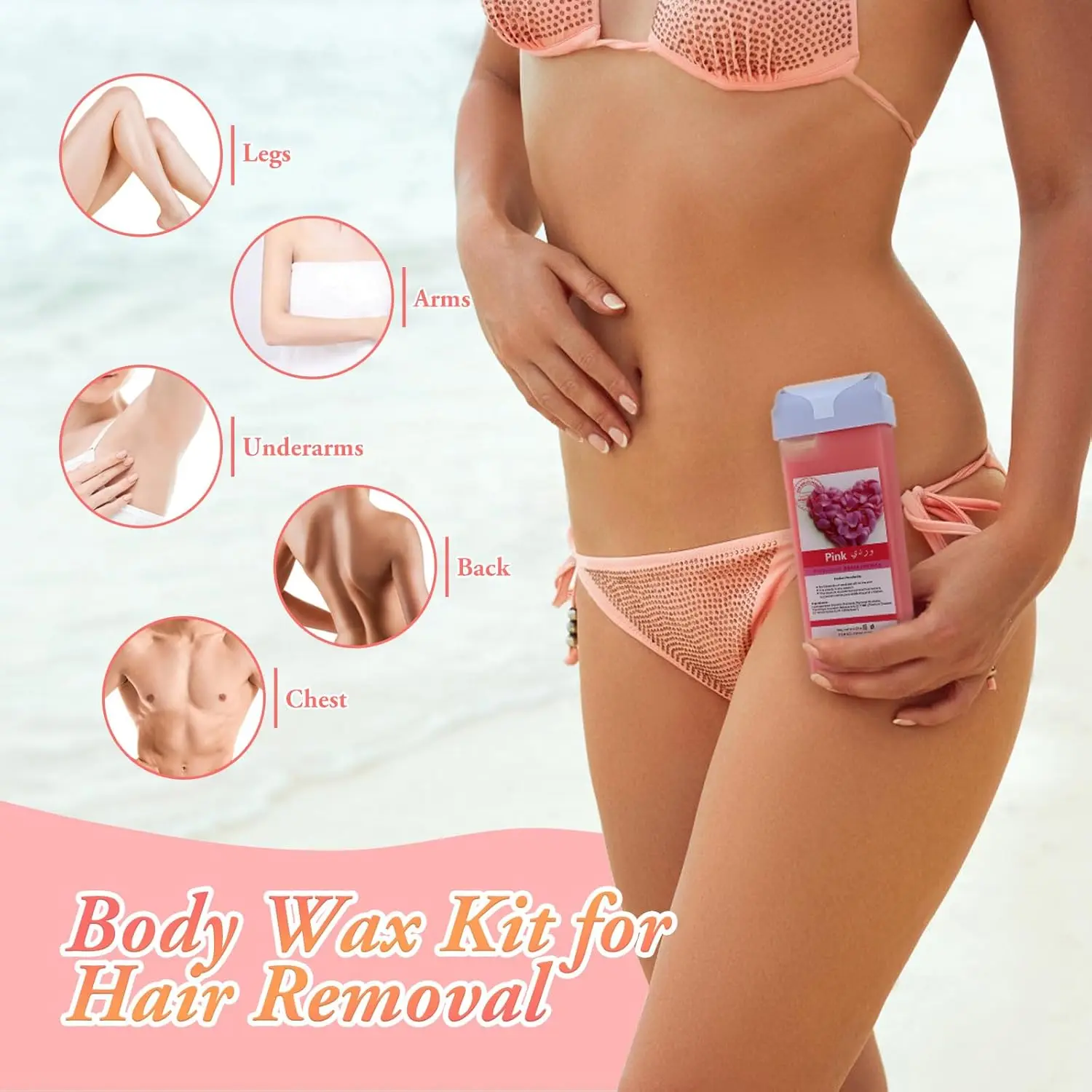 NEW fruit Unisex Hair Removal Wax Cartridge Roller Refill Roll On Wax Heater Hair Removal for Body-for any Roll on Warmer