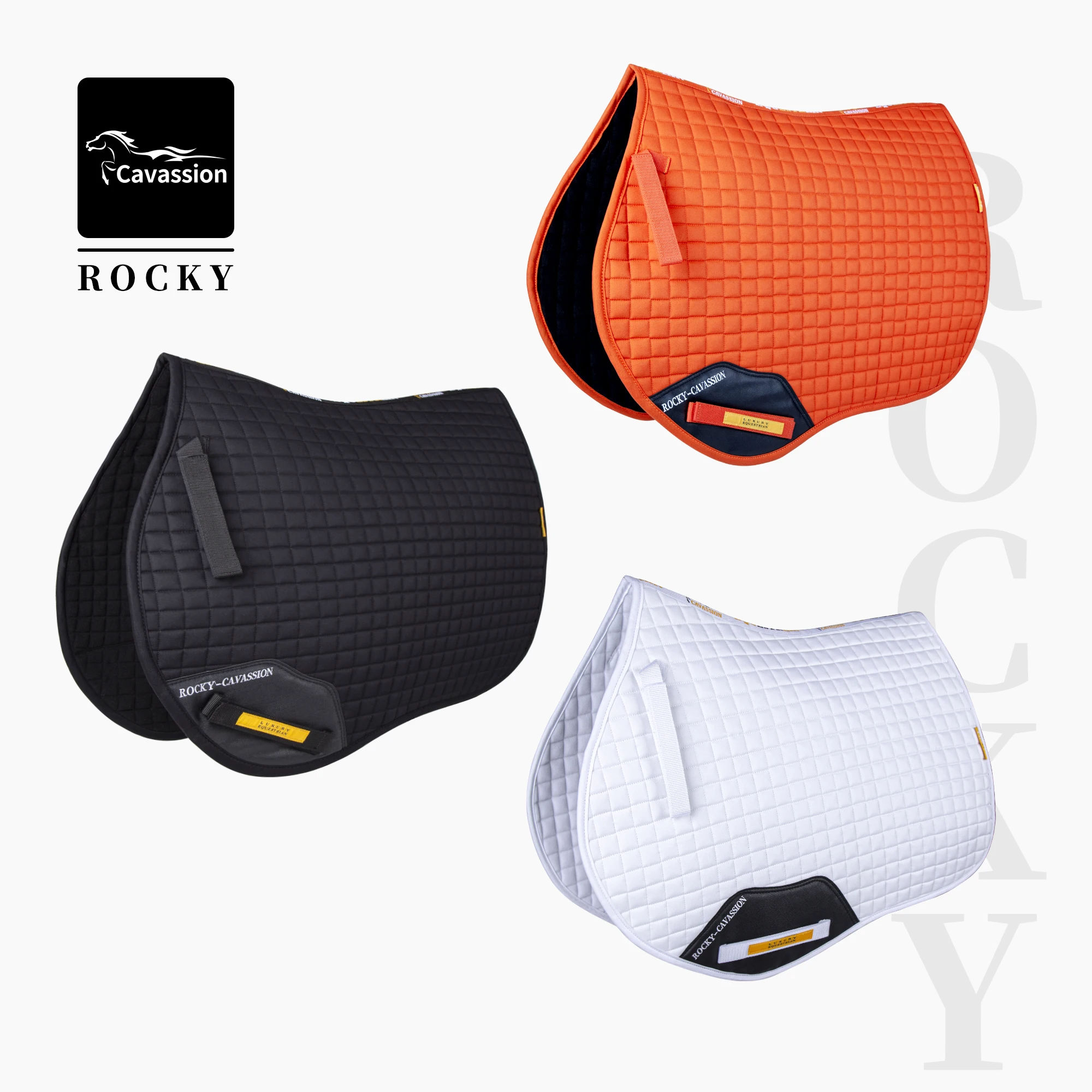 Cavassion jump saddlecloth equestrian competition saddle pad horse riding equestrian equipments orange color horse back numnah