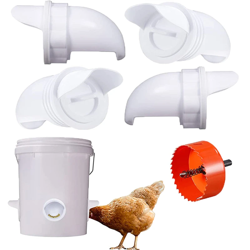 Mangiatoia per polli mangiatoia per pollame porta fai da te Kit di  alimentazione a gravità a prova di pioggia No Waste Ducks mangiatoie per  galline per secchi barili bidoni| | - AliExpress