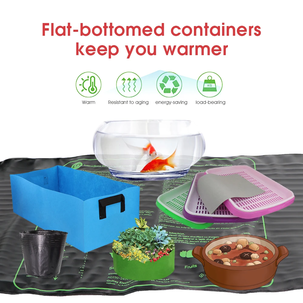 4 Sizes Seedling Heat Mat Waterproof Heating Pad for Farm Animal Plant Seed Propagation Clone Starter Germination Warming Pad