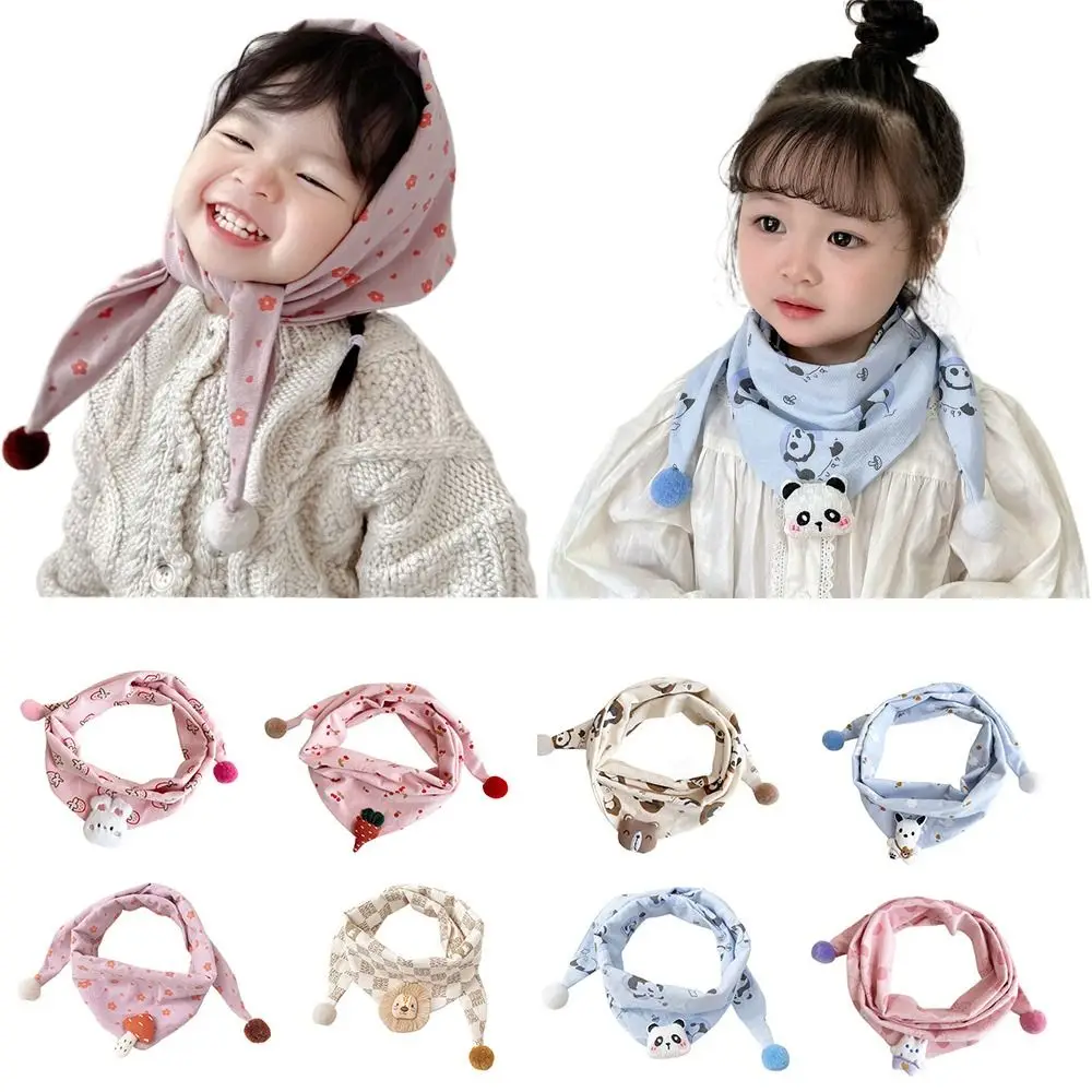 Bib Thermal Neck Warmer Windproof Thickening Boys Girls Knitting Scarf Neckerchief Cartoon Children Kids Winter Scarves