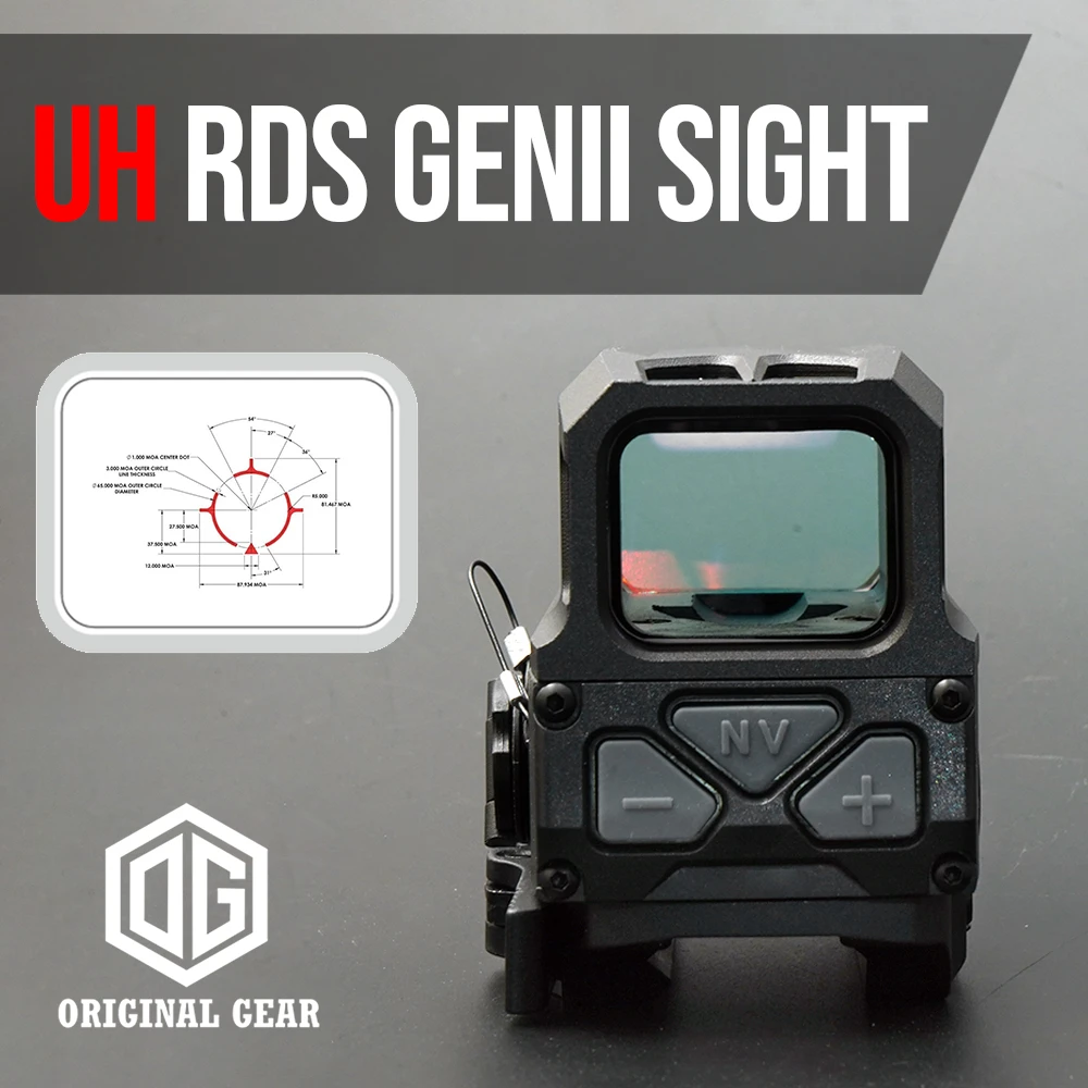 Uh1 Rds Gen Ii Holographic Red Dot Sight For Milsim Airsoft With Full Marking Pop Tactical