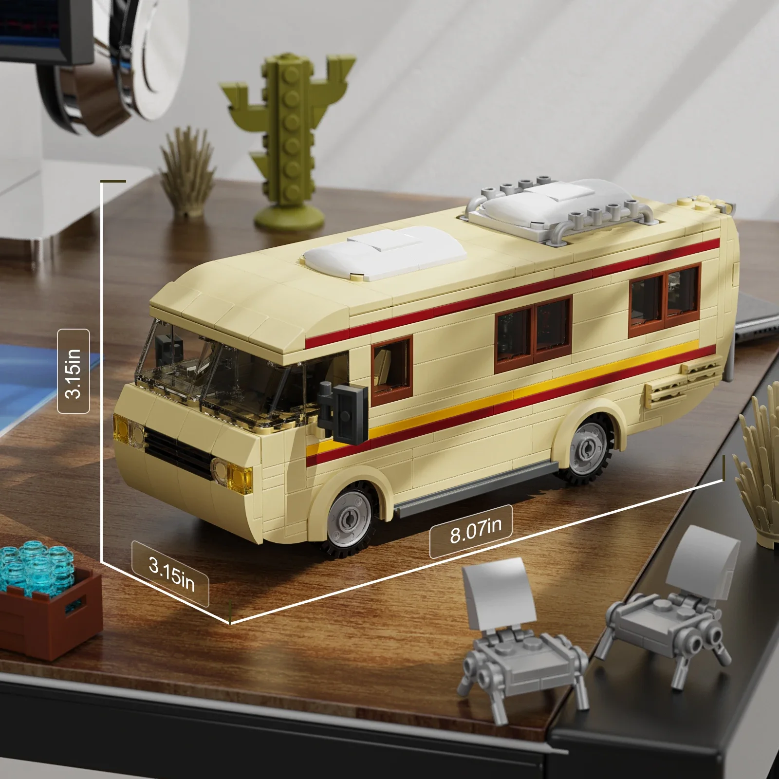 MOC Breaking Bad Cooking Lab RV Car Pinkman Edacational Building Blocks Set Walter White Vehicle Toy For Children Birthday Gift 2