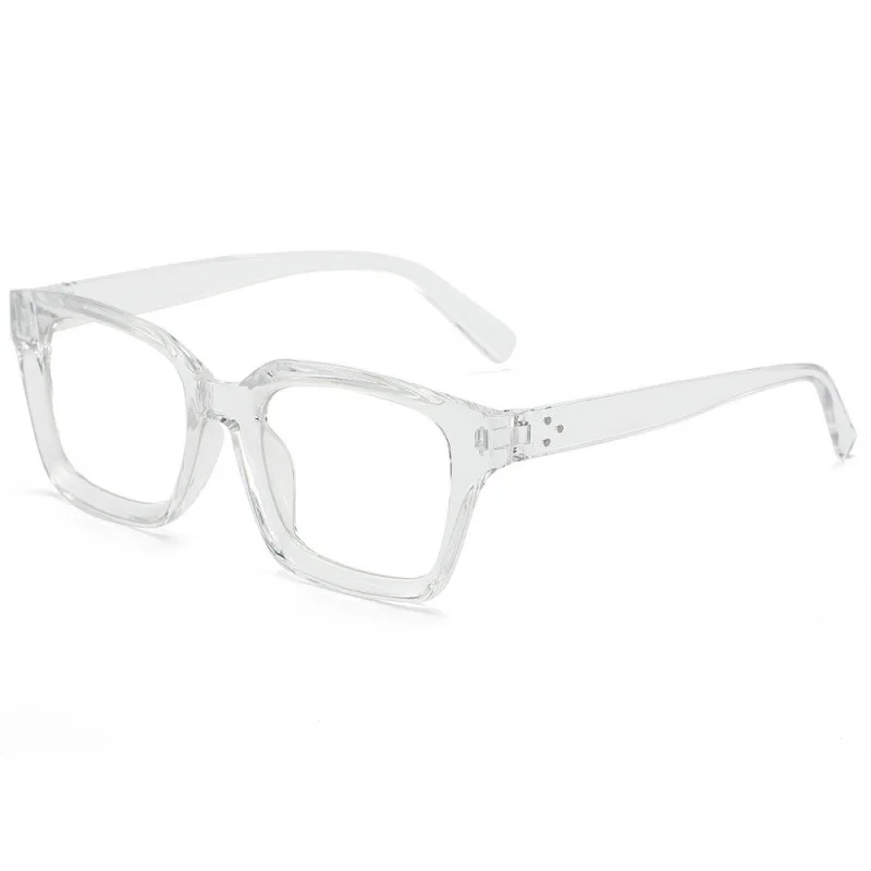 Quadratische Anti-Blaulicht-Brille für Männer und Frauen, große Rahmenbrille mit transparenten Gläsern, einfache Computer-Lesebrille – Detail 6